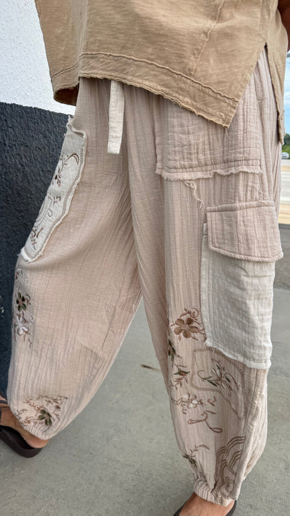 Sandwashed Bloom Gauze Cargo Pants