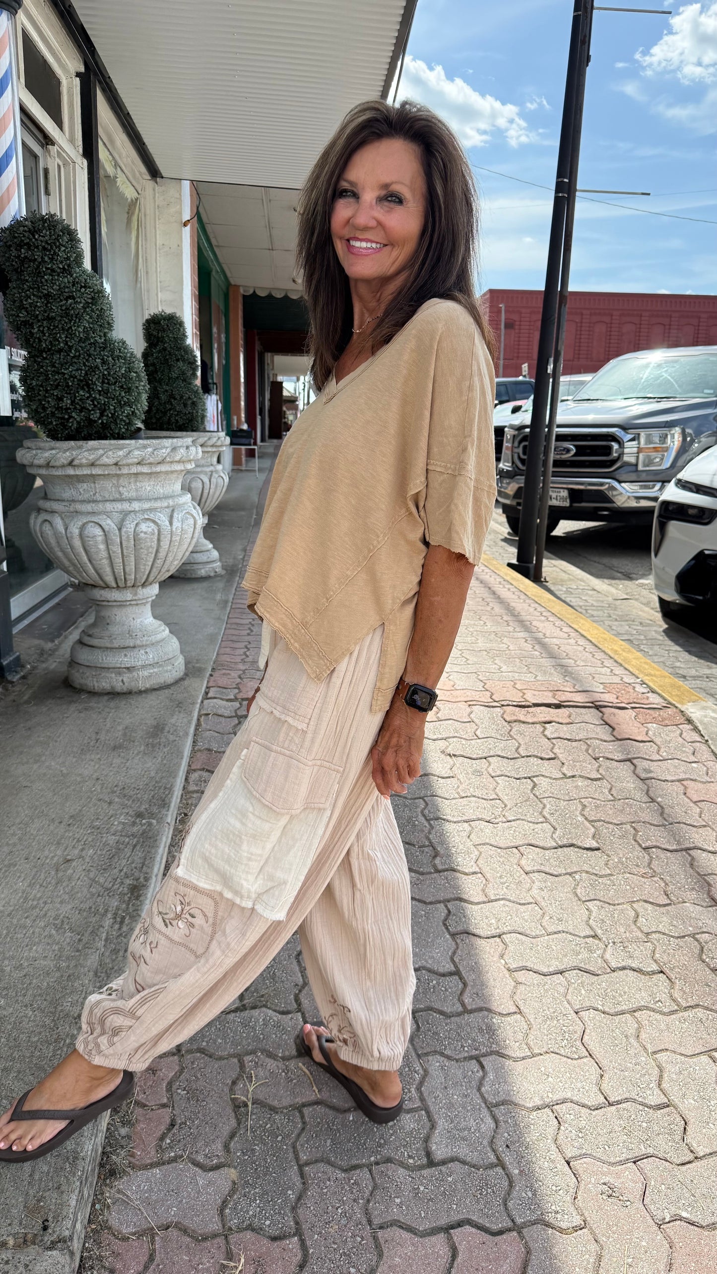Sandwashed Bloom Gauze Cargo Pants