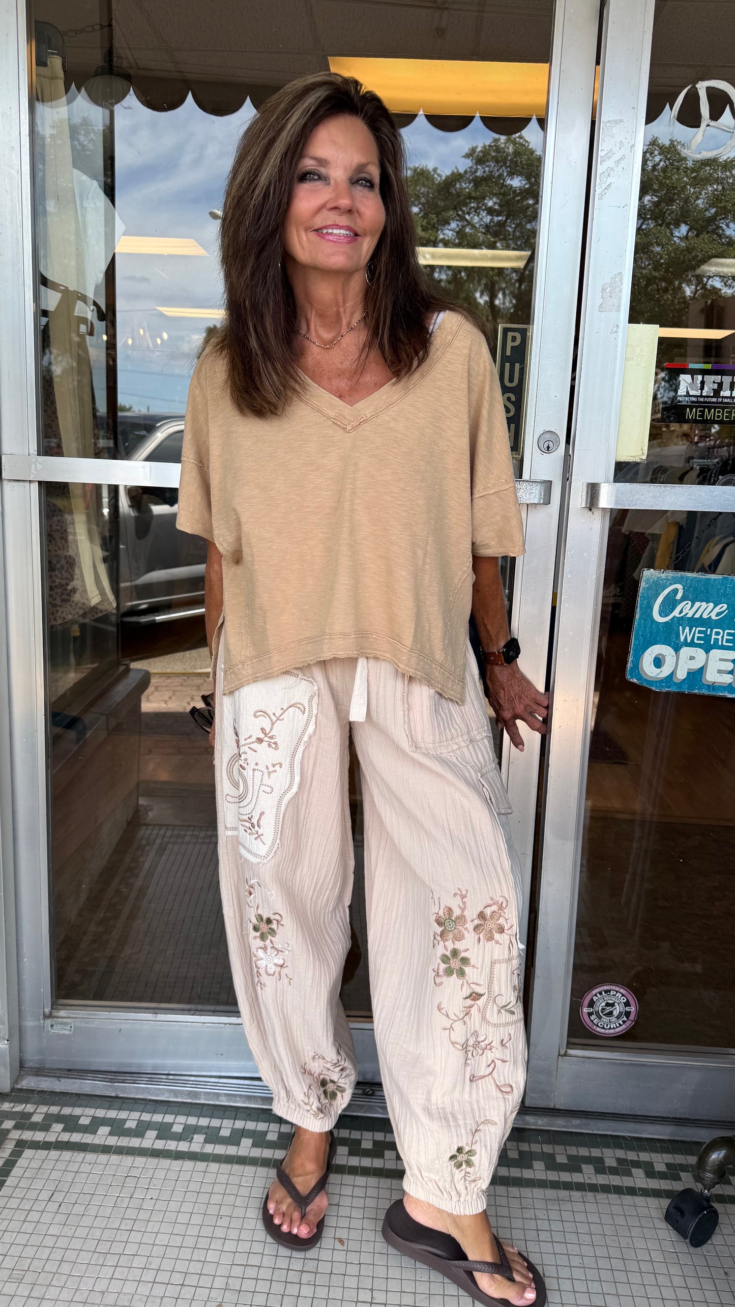 Sandwashed Bloom Gauze Cargo Pants