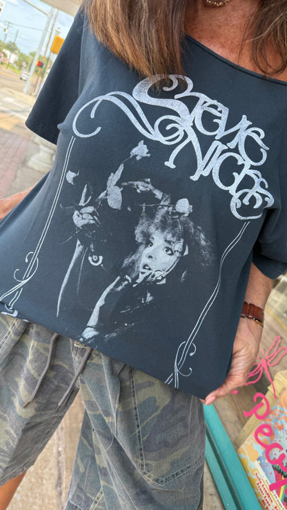 Stevie Nicks Off-Shoulder Graphic Tee