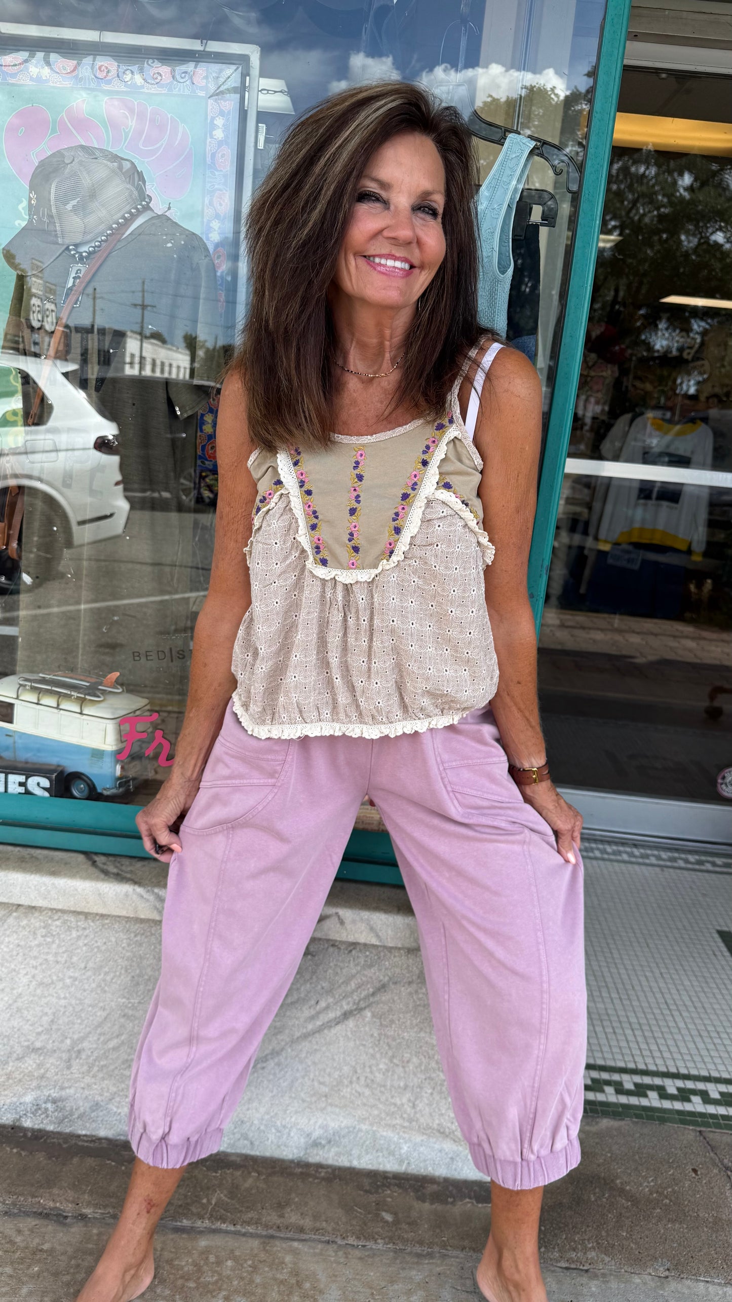 Wildflower Eyelet Babydoll Tank