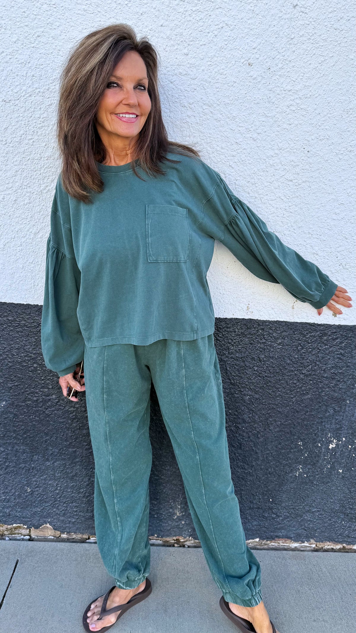 Dark Green Soft Knit Jogger Set