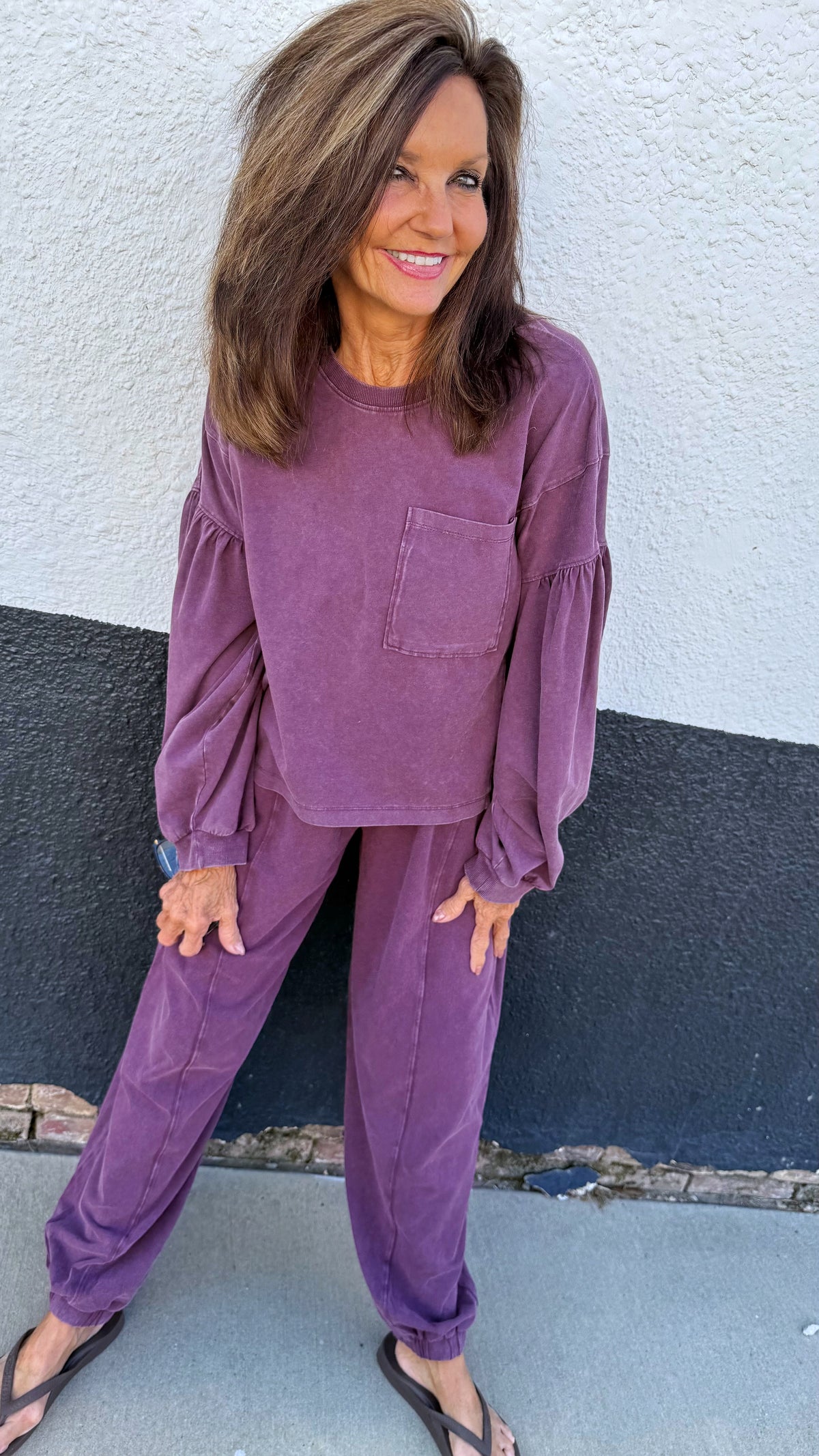 Dark Cherry Soft Knit Jogger Set