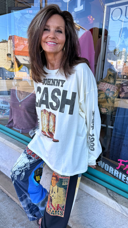 Johnny Cash 1932 Boots Long Sleeve