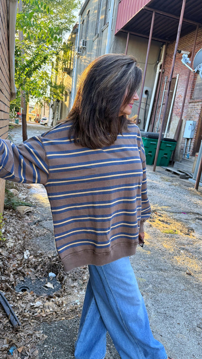 Free People Striped Sweatshirt