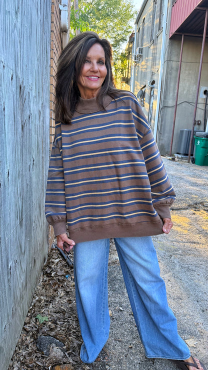 Free People Striped Sweatshirt