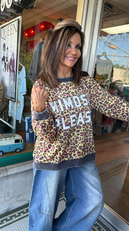 Mimosa Please Leopard Sweatshirt