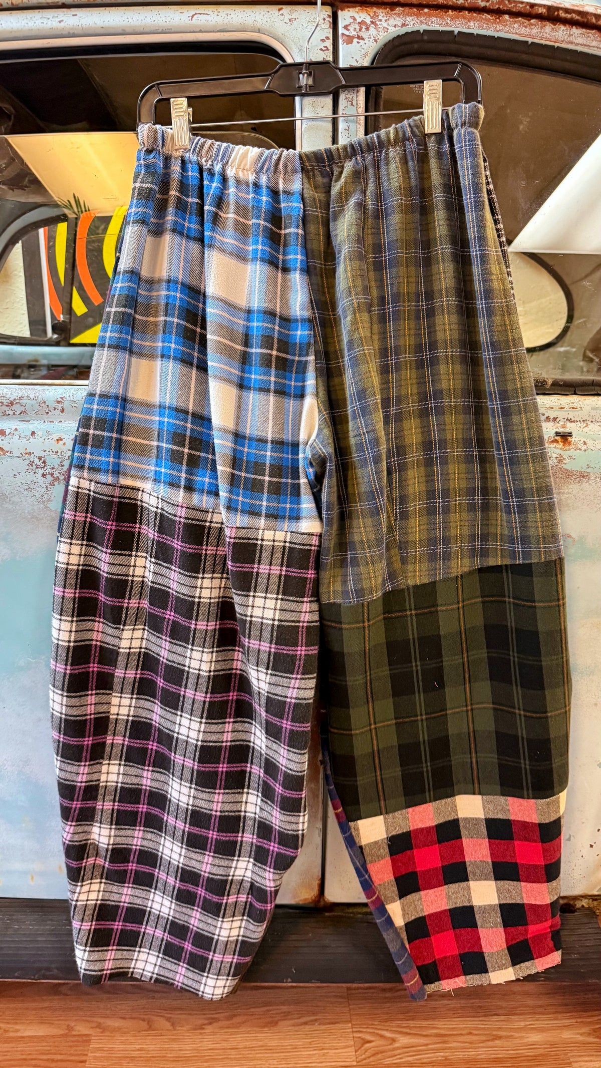 Vintage Plaid Patchwork Pants