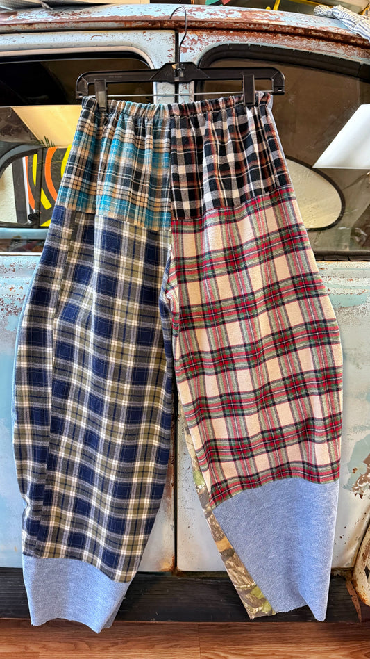 Vintage Denim Camo Patchwork Pants