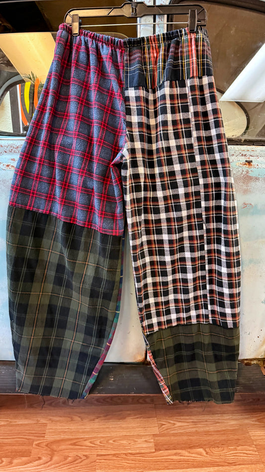 Vintage Tartan Patchwork Pants