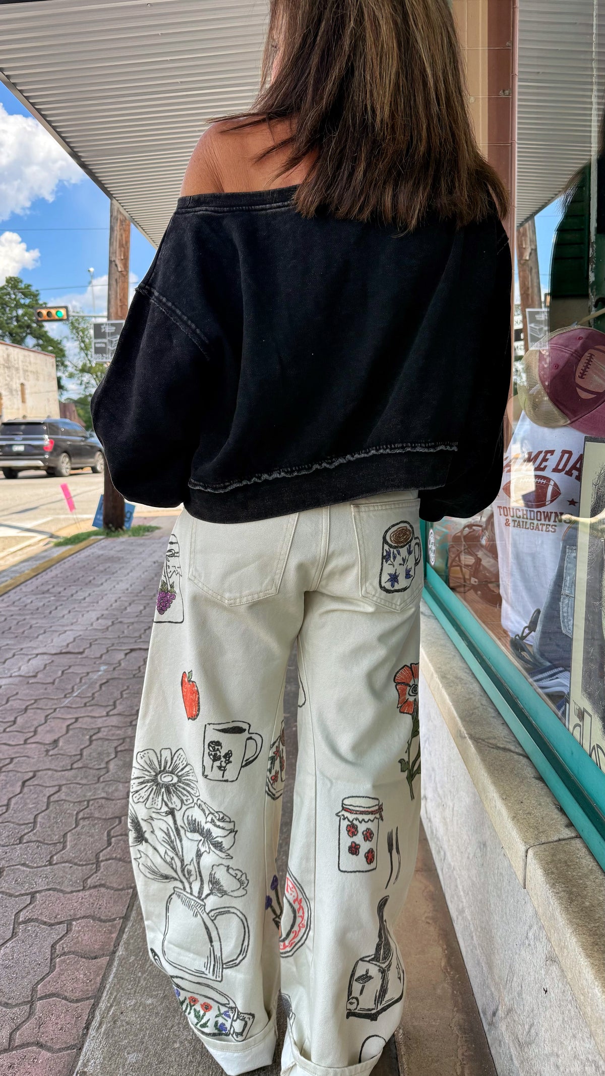 Fable Low Rise Print Barrel Jeans