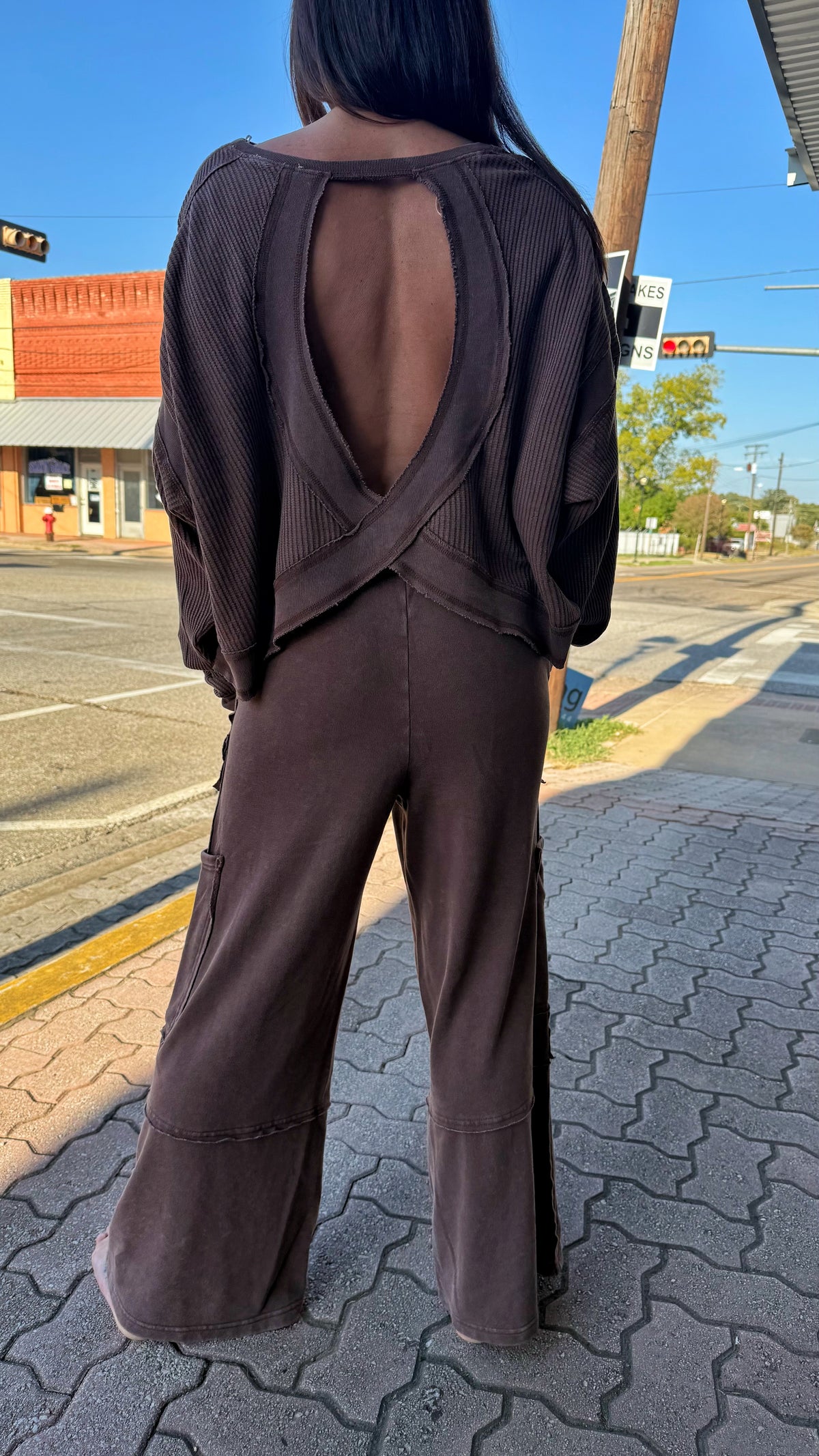 Dark Brown Soft Knit Pants