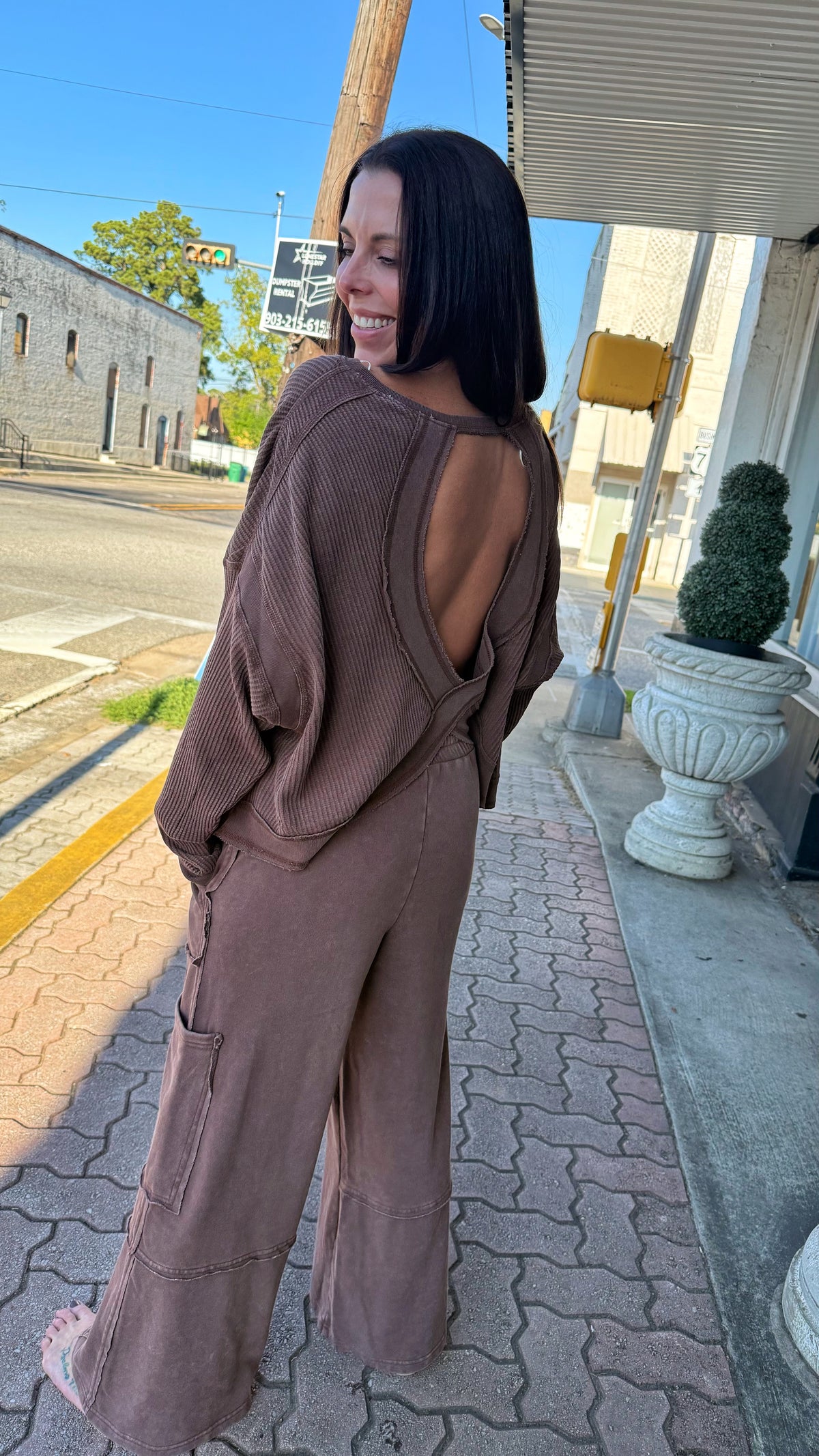 Dark Brown Soft Knit Pants