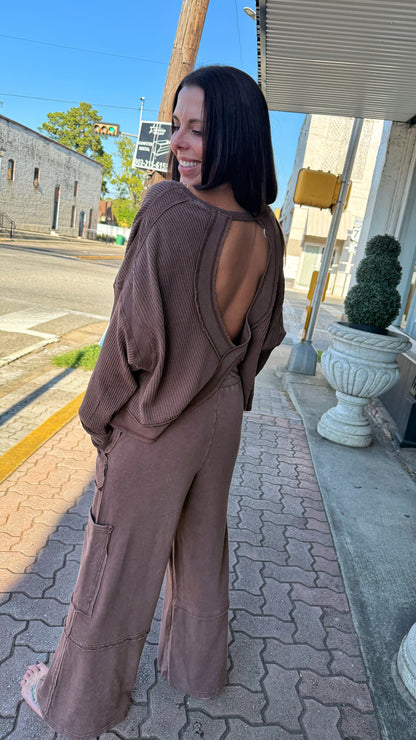 Dark Brown Soft Knit Pants