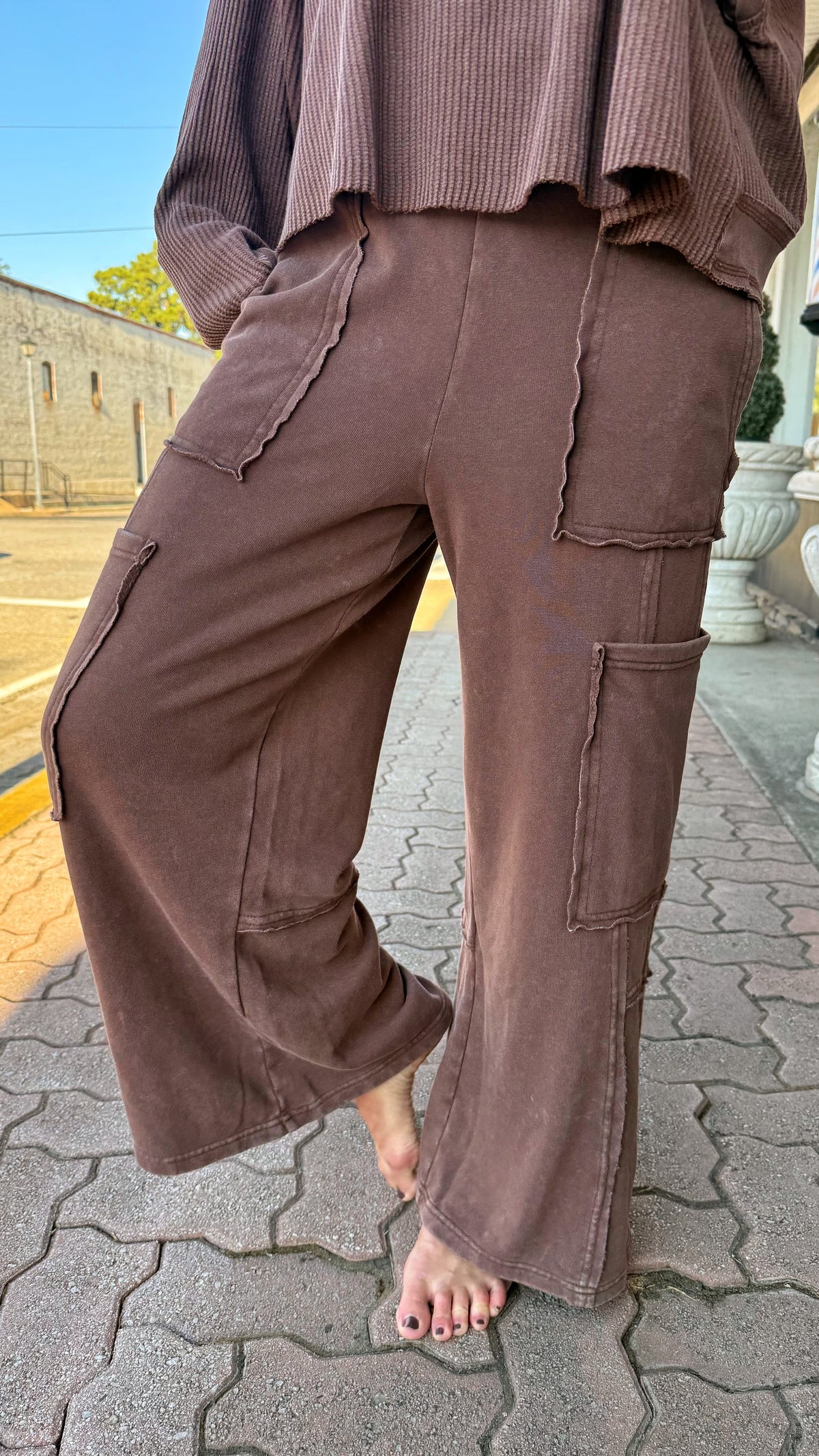 Dark Brown Soft Knit Pants