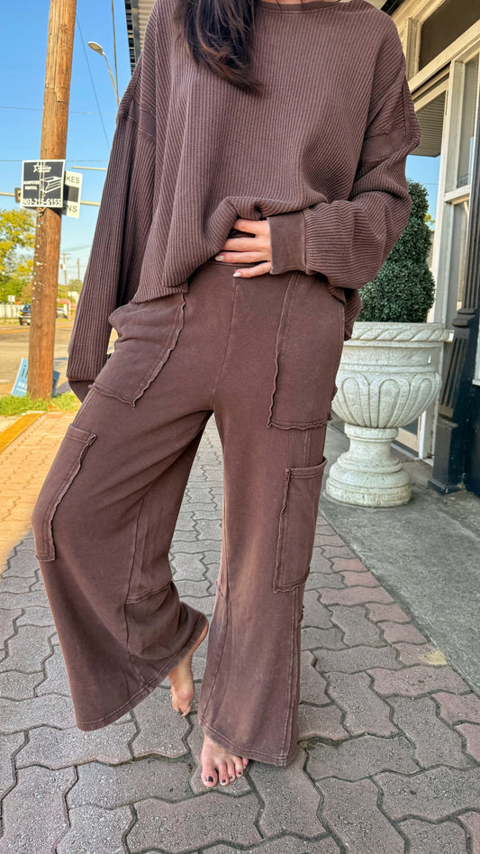 Dark Brown Soft Knit Pants