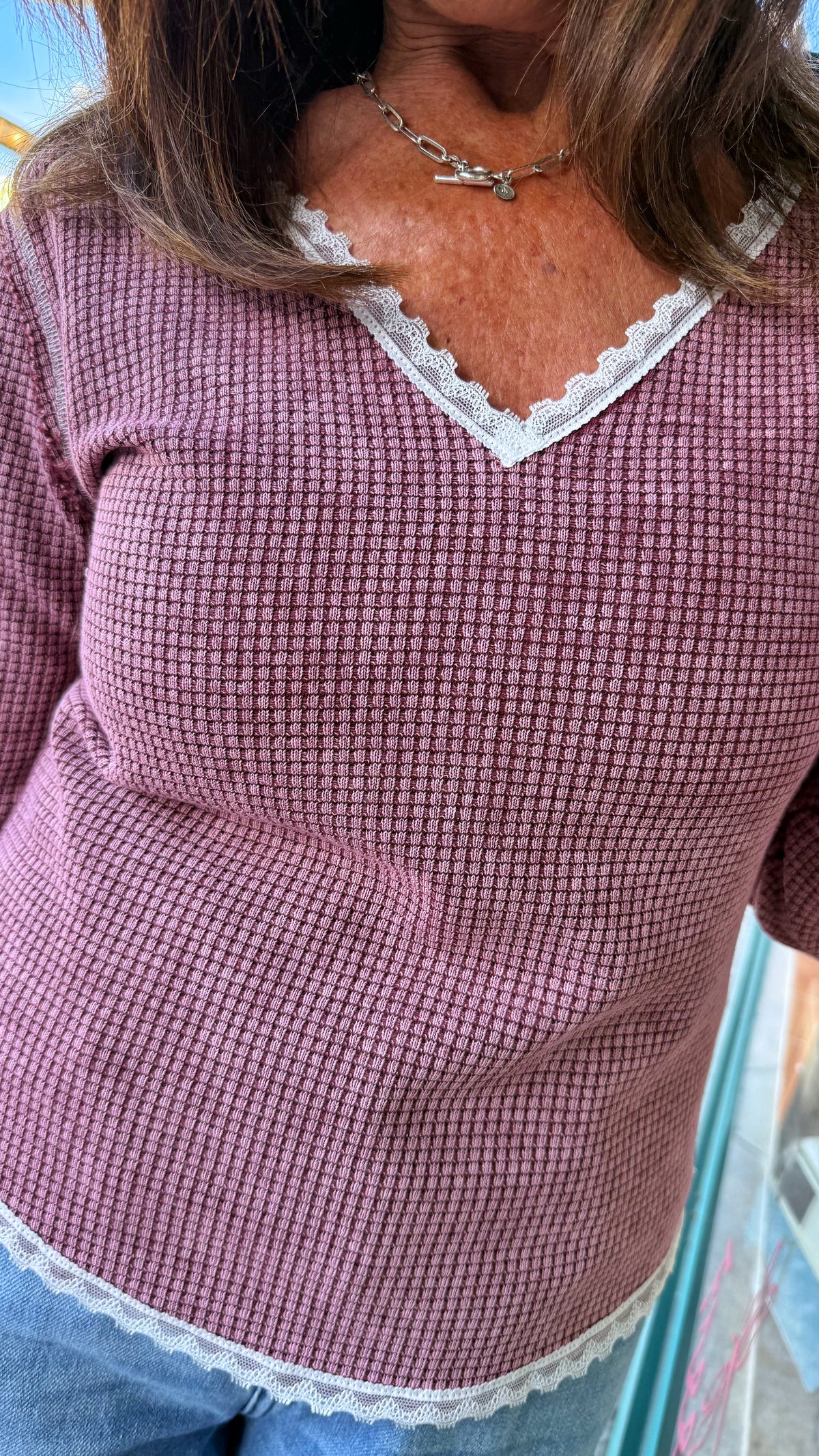 Blood Red Vintage Washed Knit Top
