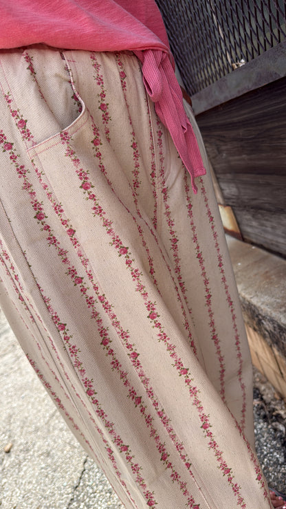 Floral Stripped Lounge Pants
