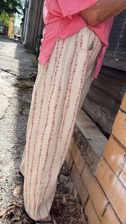 Floral Stripped Lounge Pants