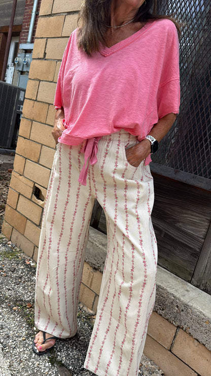 Floral Stripped Lounge Pants