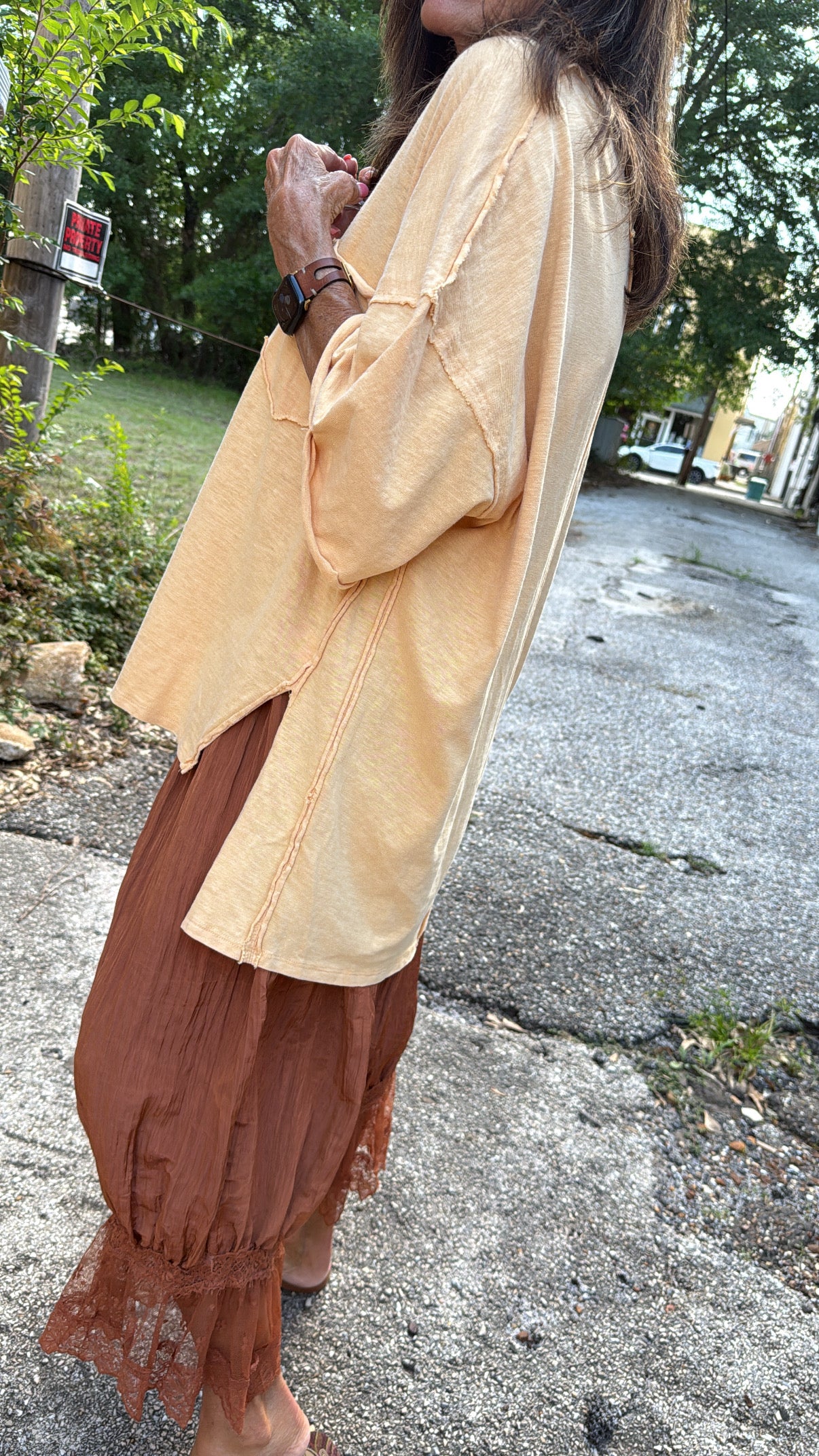 Sunny Days Oversized Cotton V-Neck