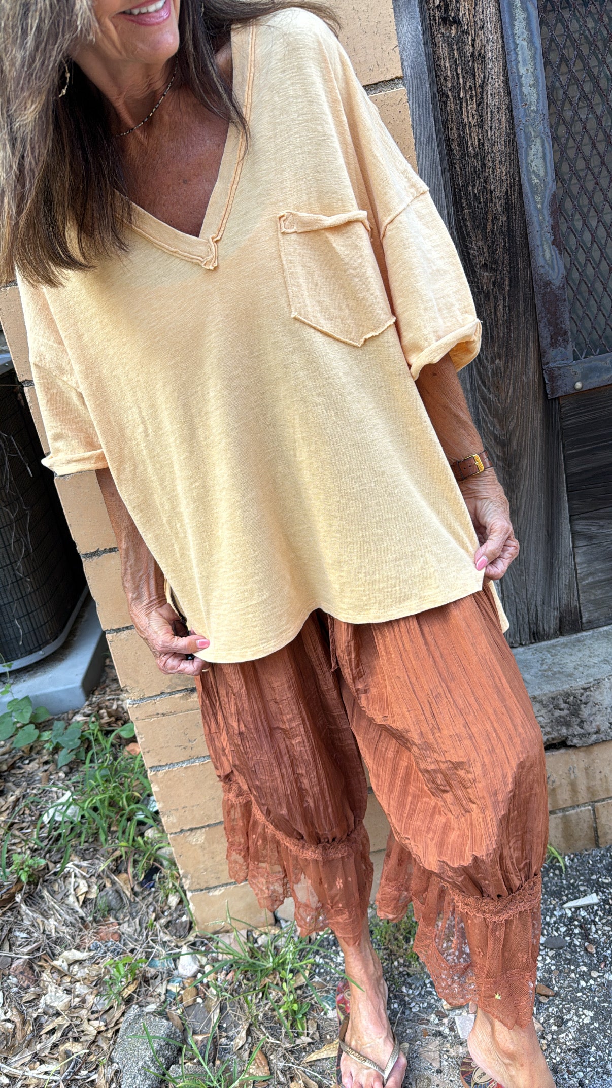 Sunny Days Oversized Cotton V-Neck