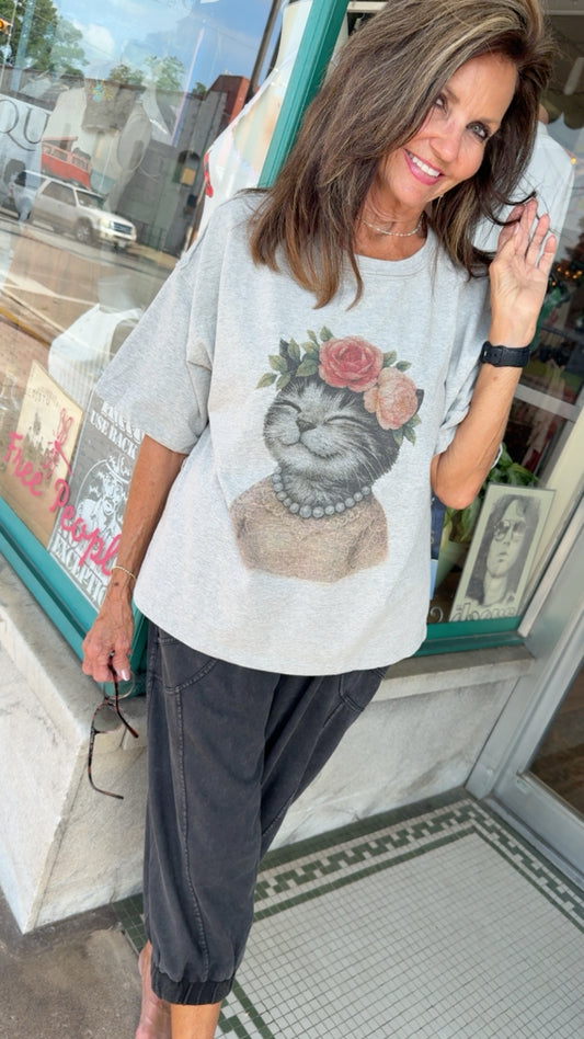 The Crowned Kitty Graphic Top