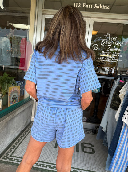 Blue Skies Ahead Striped Lounge Set