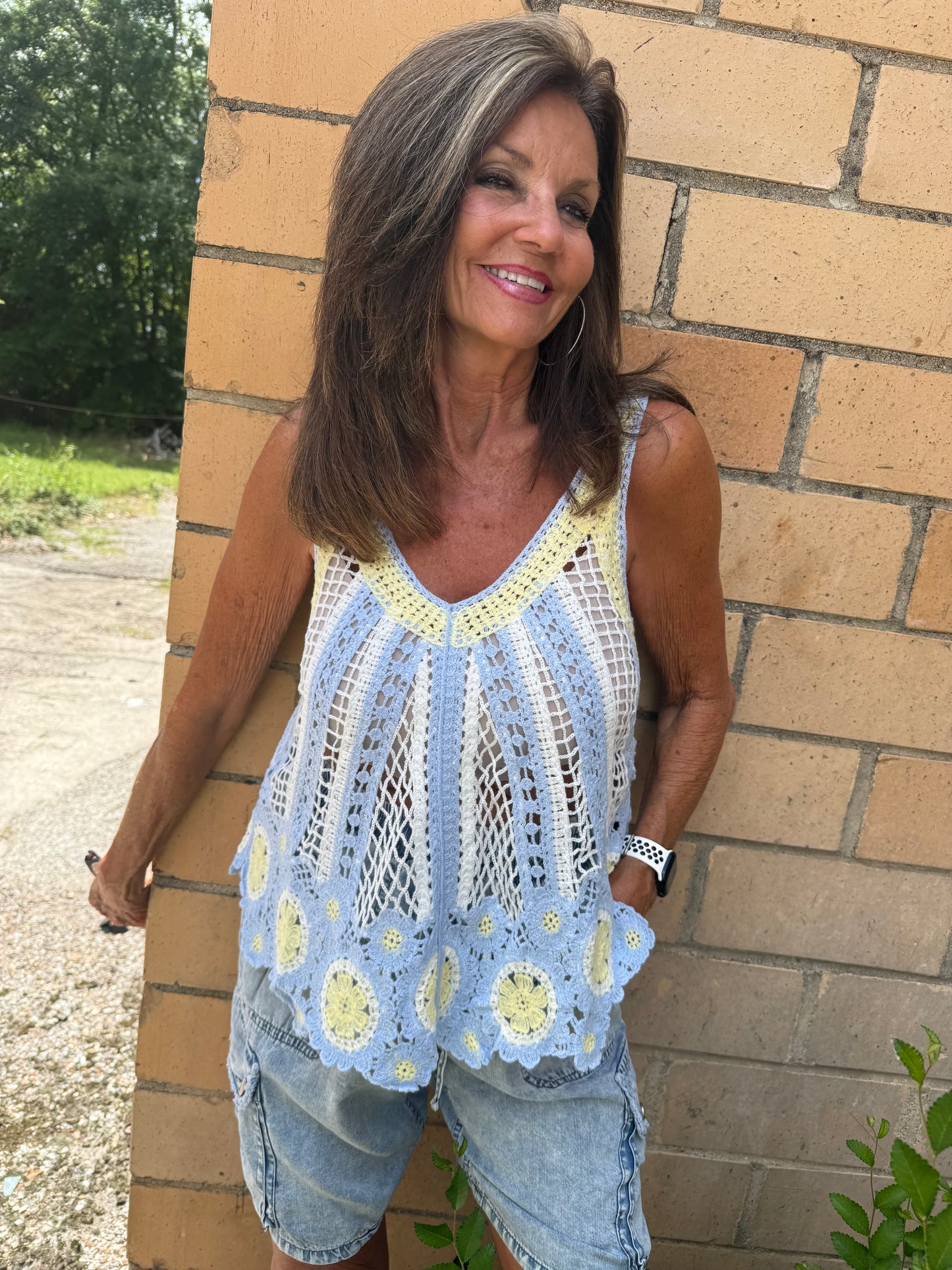The Bluebell Crochet Knit Top