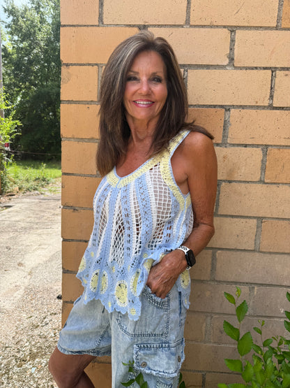 The Bluebell Crochet Knit Top