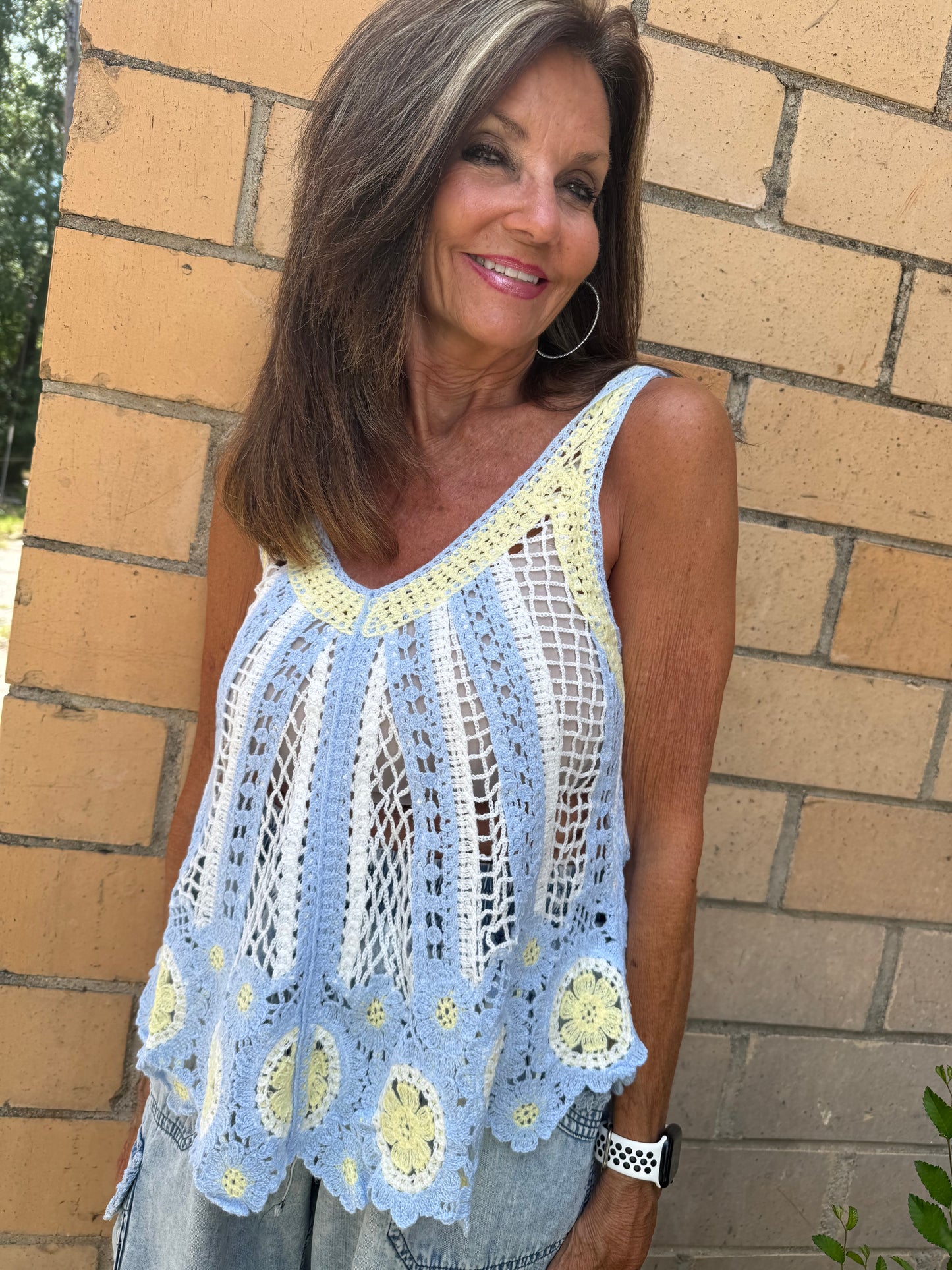 The Bluebell Crochet Knit Top