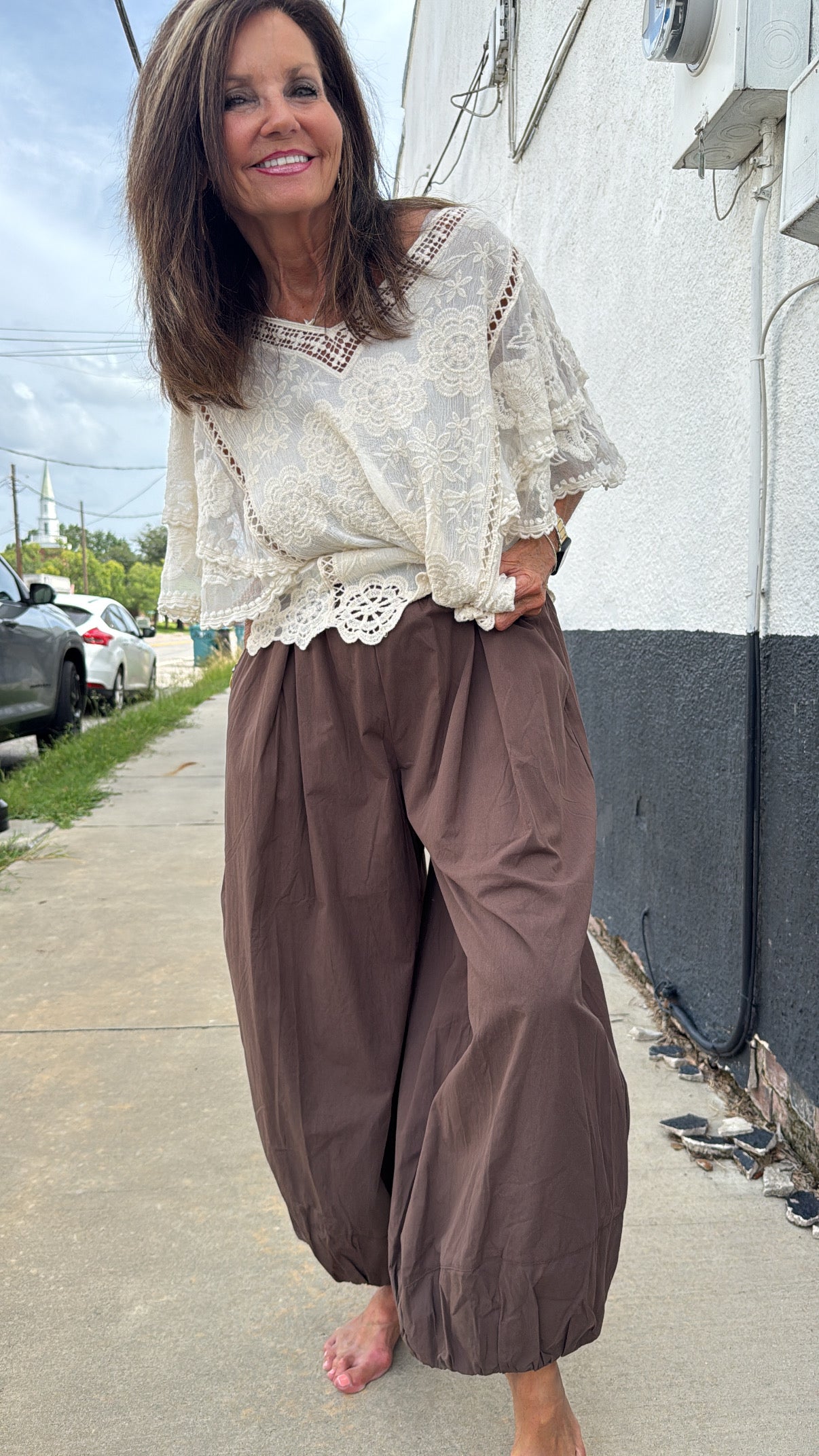 Mocha Balloon Pleated Pants