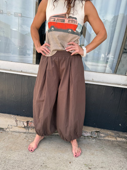 Mocha Balloon Pleated Pants