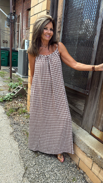 Sweet Magnolia Gingham Maxi Dress