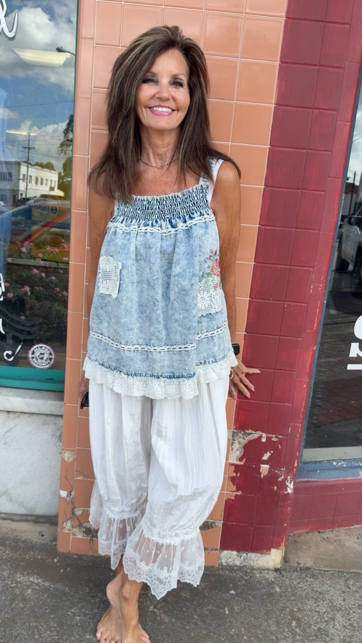 The Denim Lace Bloomer Styled Outfit