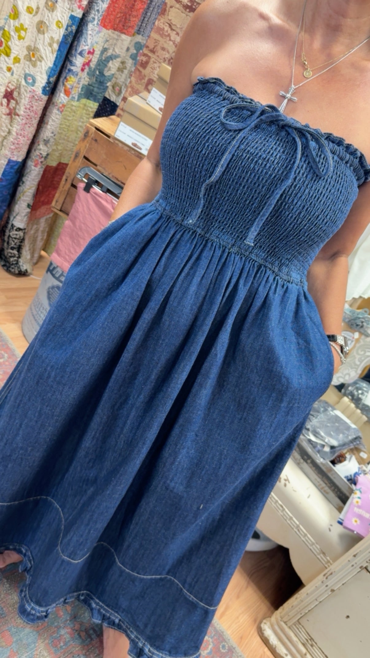 The Denim Darling Smocked Dress