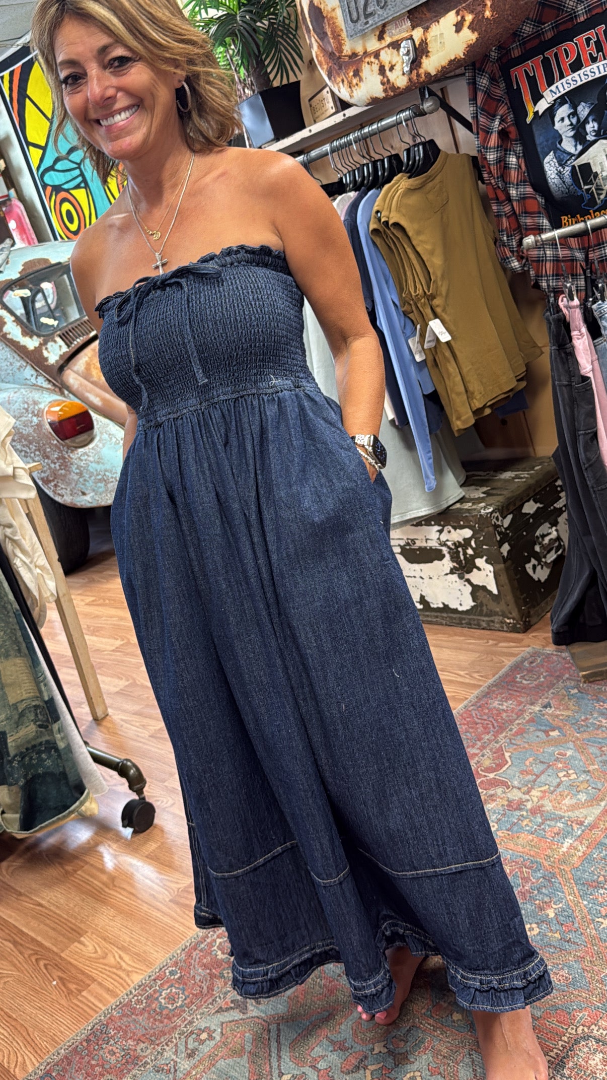 The Denim Darling Smocked Dress