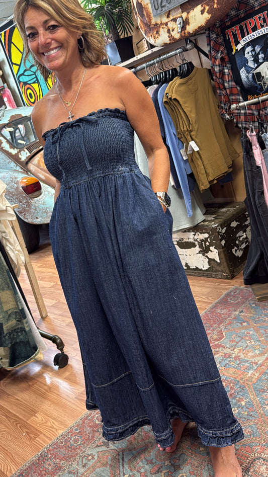 The Denim Darling Smocked Dress