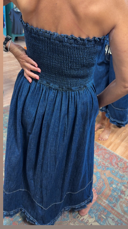 The Denim Darling Smocked Dress