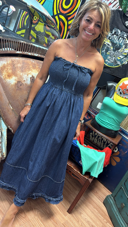 The Denim Darling Smocked Dress