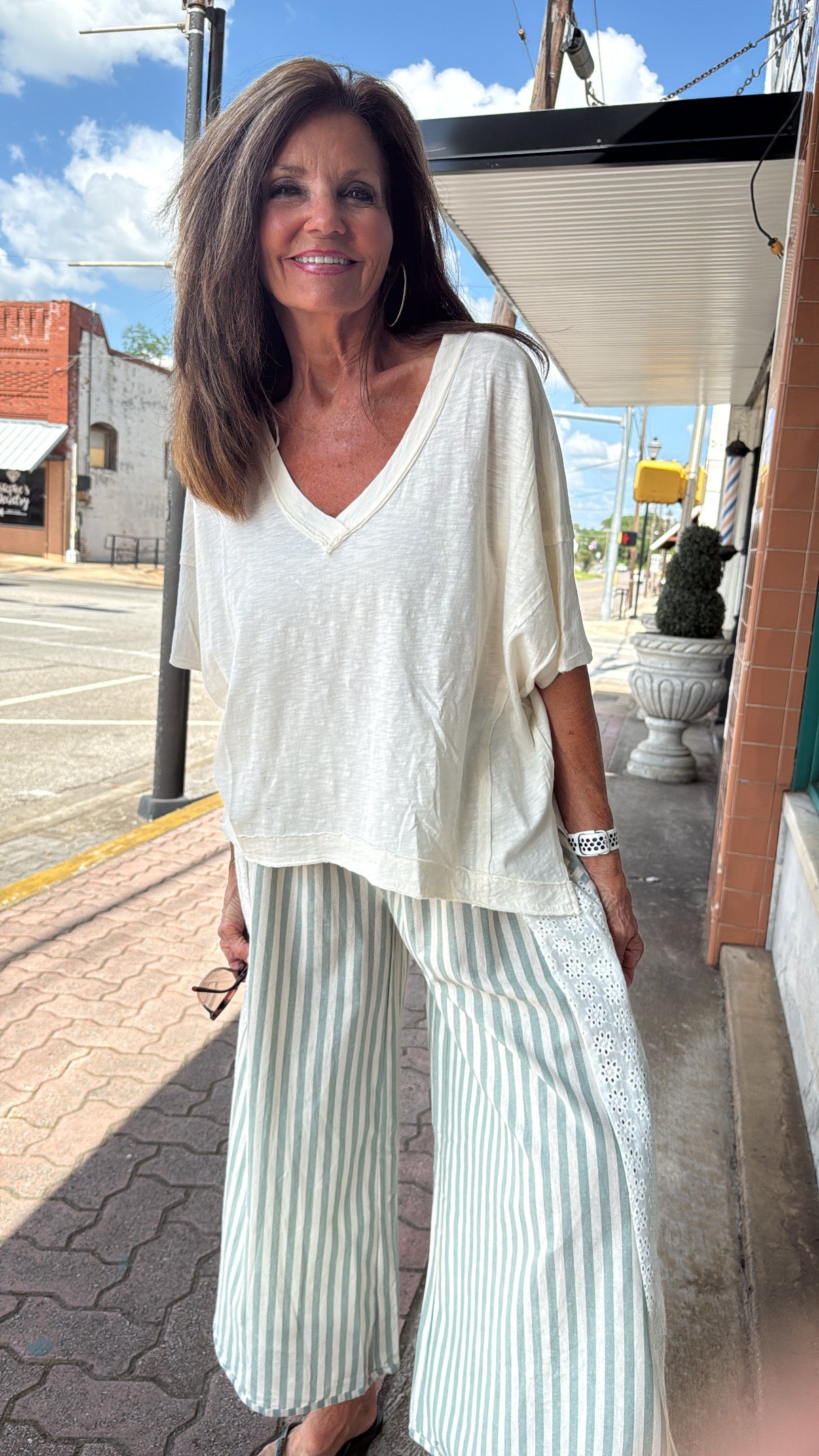 The Sage Stripe Market Pants