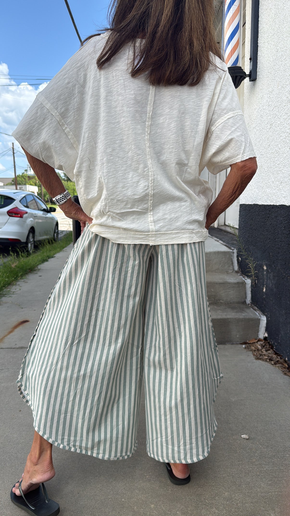 The Sage Stripe Market Pants