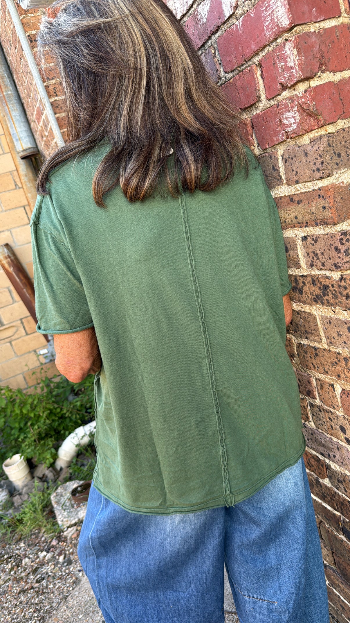 Free People Mossy Morning Oversized V-Neck Top