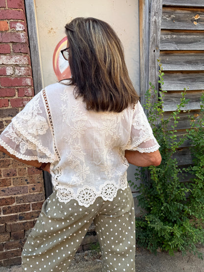 Lace Be Honest Embroidered Blouse