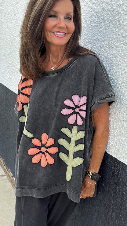 Wildflower Patchwork Washed Tee