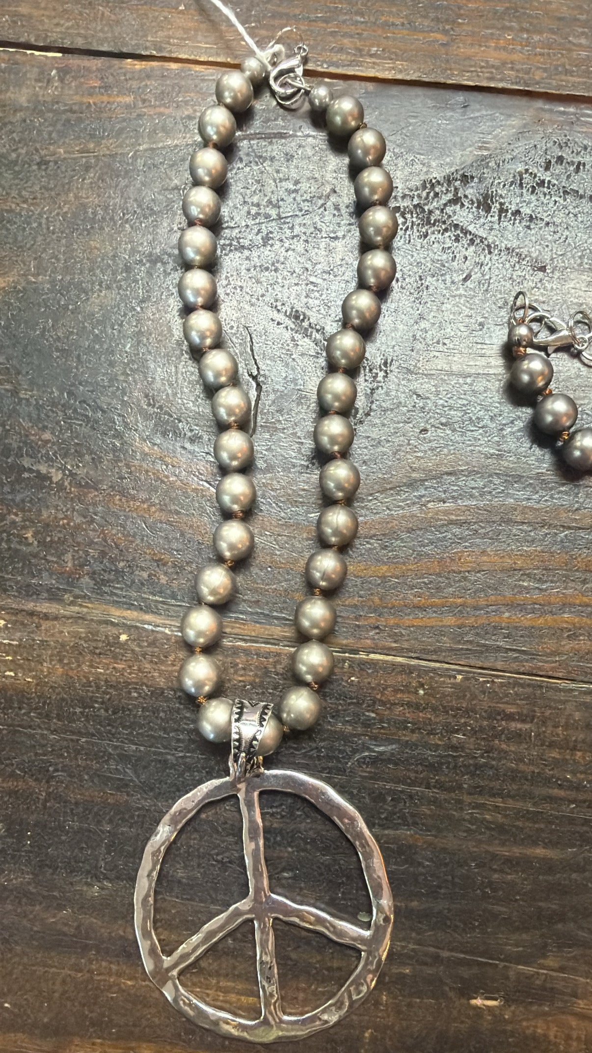 Silver Peace Pendant Necklace