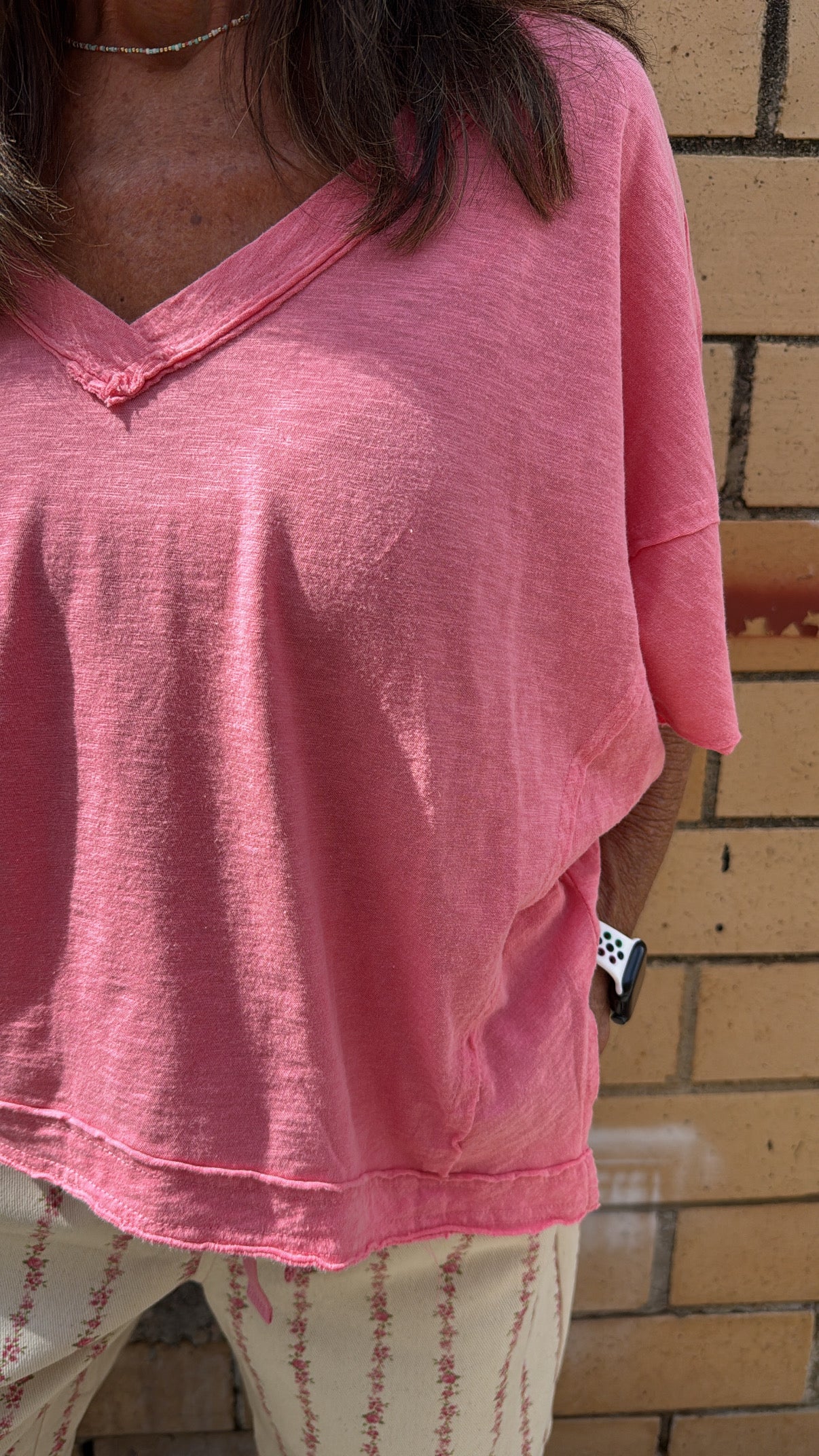 Crop V-Neck Tee