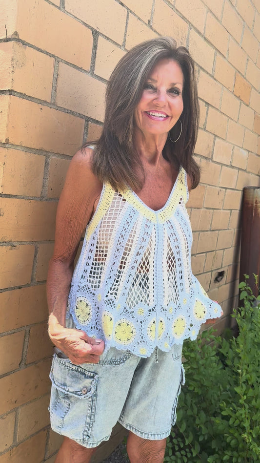 The Bluebell Crochet Knit Top
