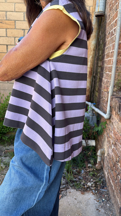 Lavender Lane Striped Flowy Top