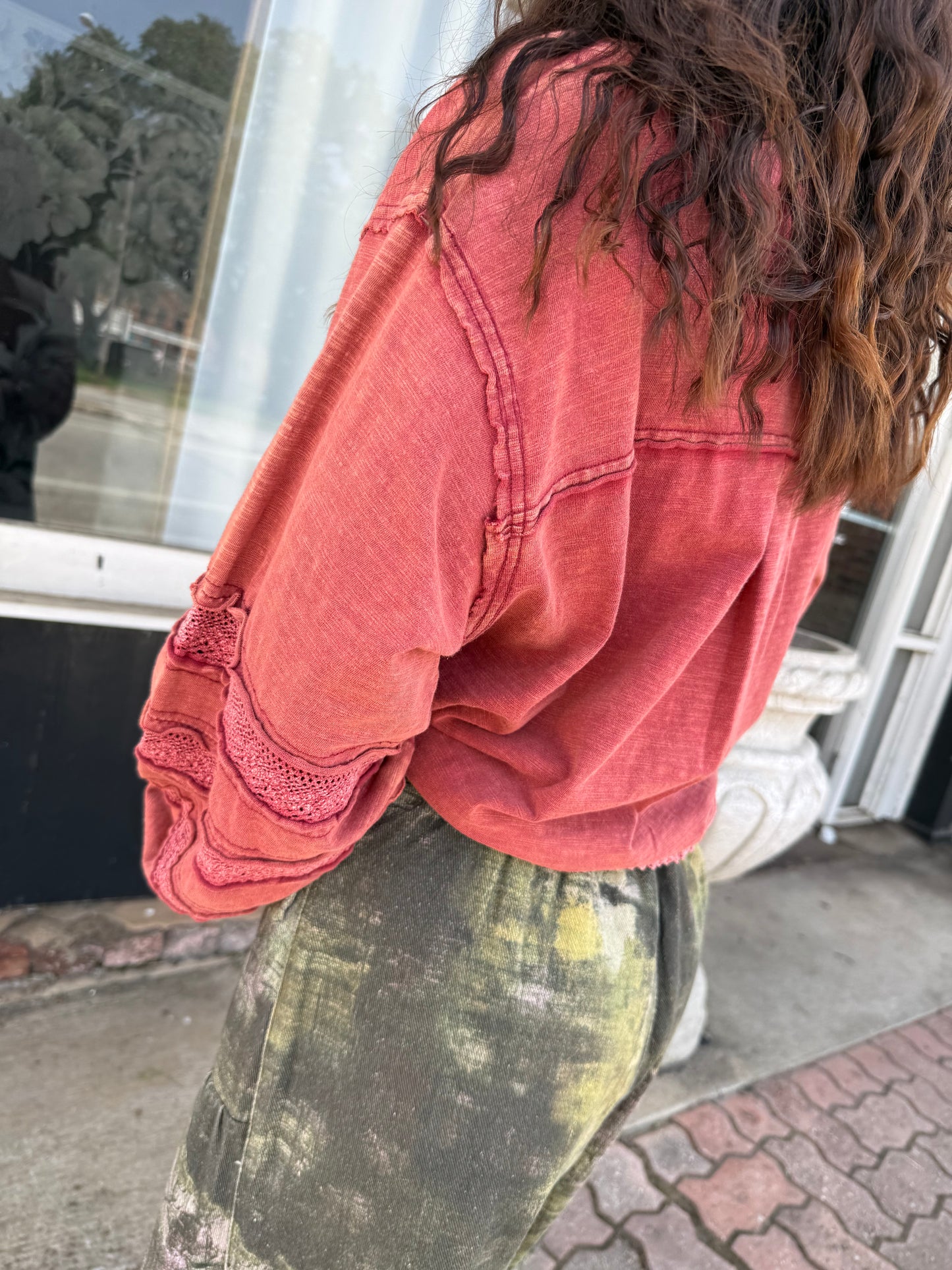 Raspberry Knit Pocket Top